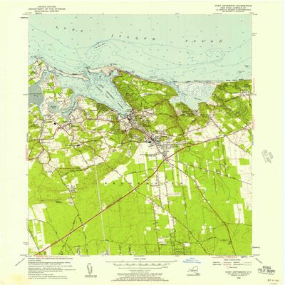 YellowMaps Port Jefferson NY topo map, 1:24000 Scale, 7.5 X 7.5 Minute, Historical, 1955, Updated 1957, 26.9 x 22 in - Polypropylene