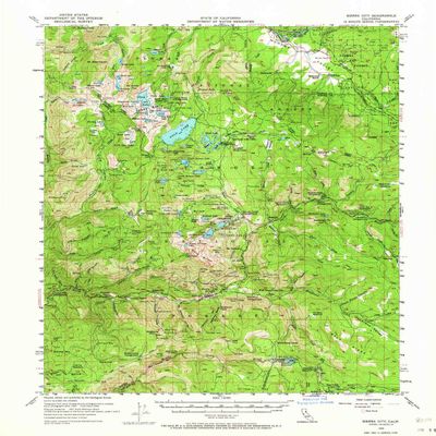 YellowMaps Sierra City CA topo map, 1:62500 Scale, 15 X 15 Minute, Historical, 1955, Updated 1964, 20.8 x 16.6 in - Tyvek