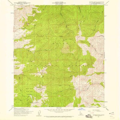 YellowMaps Shafer Butte ID topo map, 1:24000 Scale, 7.5 X 7.5 Minute, Historical, 1957, Updated 1959, 26.9 x 22 in - Polypropylene