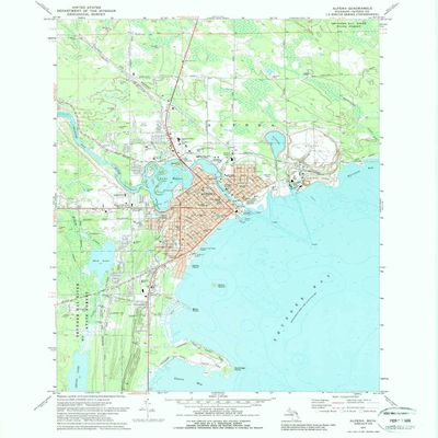 YellowMaps Alpena MI topo map, 1:24000 Scale, 7.5 X 7.5 Minute, Historical, 1971, Updated 1989, 26.8 x 22 in - Polypropylene