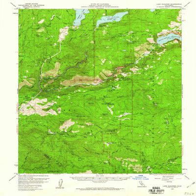 YellowMaps Lake Eleanor CA topo map, 1:62500 Scale, 15 X 15 Minute, Historical, 1956, Updated 1960, 20.8 x 16.6 in - Polypropylene