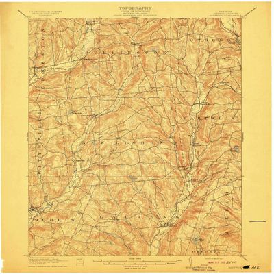 YellowMaps Hartwick NY topo map, 1:62500 Scale, 15 X 15 Minute, Historical, 1912, 20.1 x 16.6 in - Tyvek