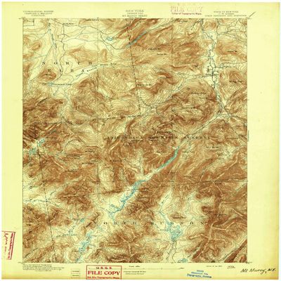 YellowMaps Mt Marcy NY topo map, 1:62500 Scale, 15 X 15 Minute, Historical, 1895, 20.1 x 15.8 in - Tyvek