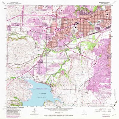 YellowMaps Benbrook TX topo map, 1:24000 Scale, 7.5 X 7.5 Minute, Historical, 1955, Updated 1982, 26.9 x 22 in - Tyvek
