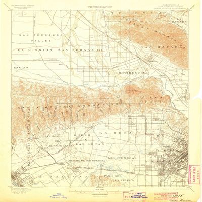 YellowMaps Santa Monica CA topo map, 1:62500 Scale, 15 X 15 Minute, Historical, 1902, Updated 1906, 20 x 16.6 in - Polypropylene
