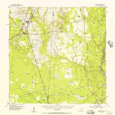 YellowMaps Bessmay TX topo map, 1:62500 Scale, 15 X 15 Minute, Historical, 1955, Updated 1956, 20.9 x 18.1 in - Polypropylene