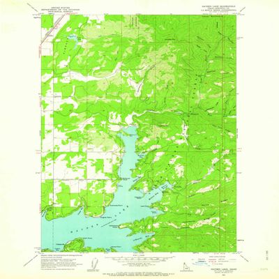 YellowMaps Hayden Lake ID topo map, 1:24000 Scale, 7.5 X 7.5 Minute, Historical, 1961, Updated 1963, 26.8 x 22 in - Polypropylene