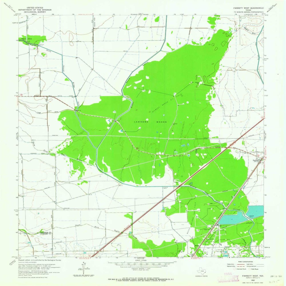 YellowMaps Fannett West TX topo map, 1:24000 Scale, 7.5 X 7.5 Minute, Historical, 1962, Updated 1964, 26.9 x 23.1 in - Polypropylene