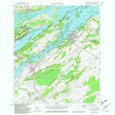 YellowMaps Alexandria Bay NY topo map, 1:24000 Scale, 7.5 X 7.5 Minute, Historical, 1958, Updated 1982, 26.9 x 22.1 in - Polypropylene