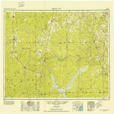 YellowMaps Crystal City TX topo map, 1:250000 Scale, 1 X 2 Degree, Historical, 1953, Updated 1953, 23.3 x 34.1 in - Polypropylene
