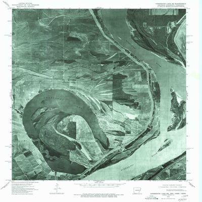YellowMaps Horseshoe Lake NE AR topo map, 1:24000 Scale, 7.5 X 7.5 Minute, Historical, 1975, Updated 1976, 26.7 x 21.7 in - Polypropylene