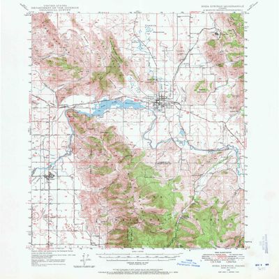 YellowMaps Soda Springs ID topo map, 1:62500 Scale, 15 X 15 Minute, Historical, 1948, Updated 1971, 20.8 x 17 in - Tyvek