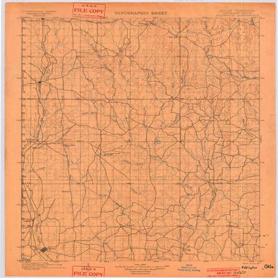 YellowMaps Addington OK topo map, 1:125000 Scale, 30 X 30 Minute, Historical, 1901, 20 x 17 in - Tyvek