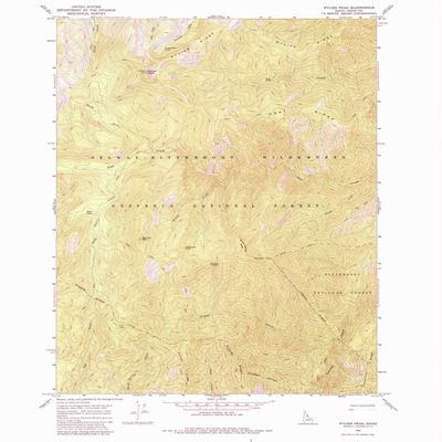 YellowMaps Wylies Peak ID topo map, 1:24000 Scale, 7.5 X 7.5 Minute, Historical, 1966, Updated 1984, 26.9 x 22 in - Tyvek