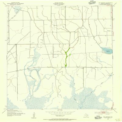 YellowMaps Sea Breeze TX topo map, 1:24000 Scale, 7.5 X 7.5 Minute, Historical, 1943, Updated 1955, 26.9 x 23 in - Polypropylene