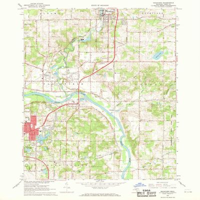 YellowMaps Rockford MI topo map, 1:24000 Scale, 7.5 X 7.5 Minute, Historical, 1967, Updated 1969, 26.8 x 22 in - Polypropylene