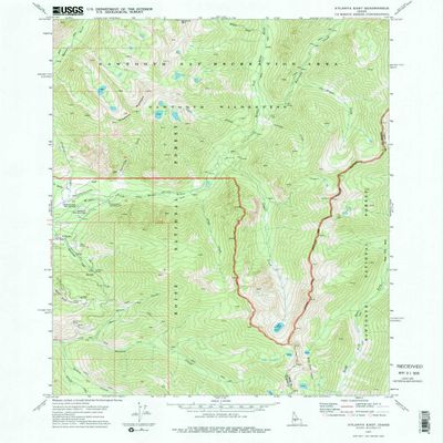 YellowMaps Atlanta East ID topo map, 1:24000 Scale, 7.5 X 7.5 Minute, Historical, 1972, Updated 1976, 26.8 x 21.7 in - Tyvek