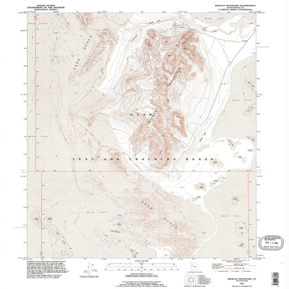 YellowMaps Wildcat Mountain UT topo map, 1:24000 Scale, 7.5 X 7.5 Minute, Historical, 1993, Updated 1996, 26.8 x 22 in - Polypropylene