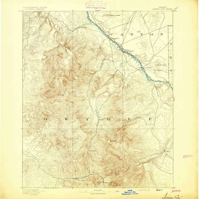 YellowMaps Silver City ID topo map, 1:125000 Scale, 30 X 30 Minute, Historical, 1894, 19.7 x 17 in - Tyvek