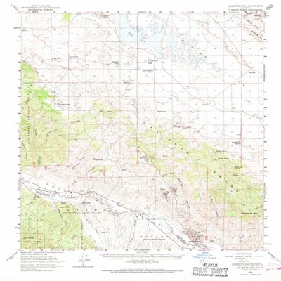 YellowMaps Caliente Mountain CA topo map, 1:62500 Scale, 15 X 15 Minute, Historical, 1959, Updated 1968, 20.8 x 16.7 in - Polypropylene