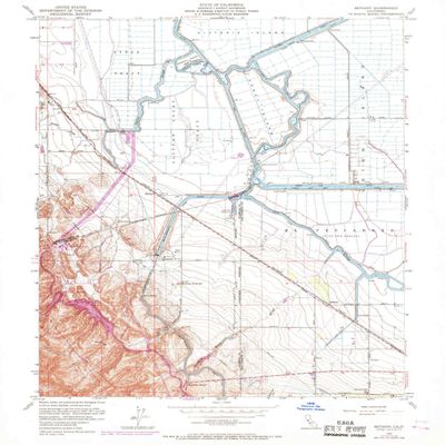YellowMaps Bethany CA topo map, 1:24000 Scale, 7.5 X 7.5 Minute, Historical, 1952, Updated 1969, 26.8 x 22 in - Polypropylene
