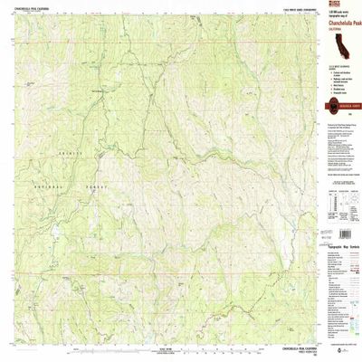 YellowMaps Chanchelulla Peak CA topo map, 1:25000 Scale, 7.5 X 15 Minute, Historical, 1981, Updated 1981, 24.1 x 40 in - Polypropylene