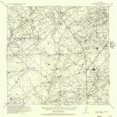 YellowMaps Mogotes Hill TX topo map, 1:62500 Scale, 15 X 15 Minute, Historical, 1956, 20.9 x 18 in - Polypropylene
