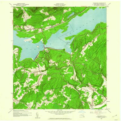 YellowMaps Ashokan NY topo map, 1:24000 Scale, 7.5 X 7.5 Minute, Historical, 1942, Updated 1960, 26.9 x 22.1 in - Tyvek
