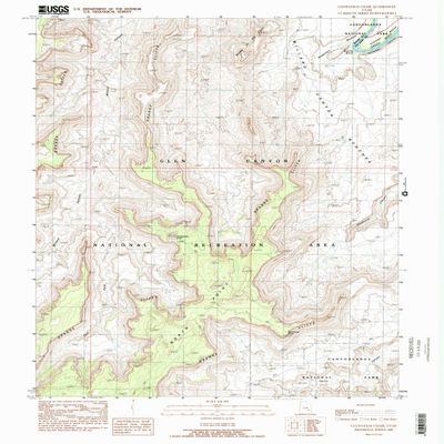YellowMaps Cleopatras Chair UT topo map, 1:24000 Scale, 7.5 X 7.5 Minute, Historical, 1988, Updated 1988, 26.6 x 21.8 in - Tyvek