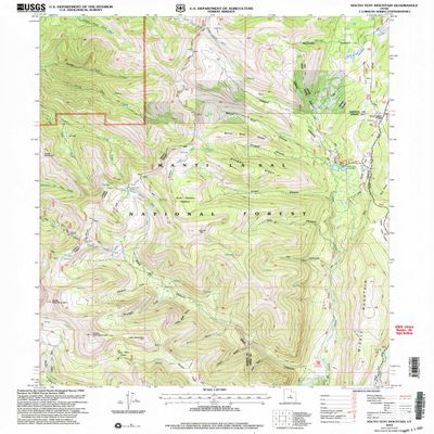 YellowMaps South Tent Mountain UT topo map, 1:24000 Scale, 7.5 X 7.5 Minute, Historical, 2001, Updated 2004, 26.6 x 21.8 in - Polypropylene