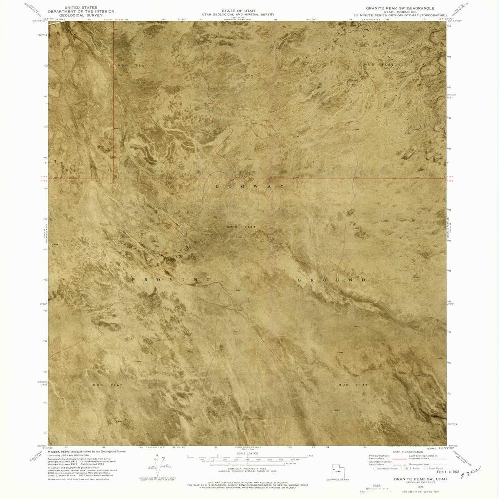 YellowMaps Granite Peak SW UT topo map, 1:24000 Scale, 7.5 X 7.5 Minute, Historical, 1973, Updated 1977, 26.6 x 21.8 in - Polypropylene