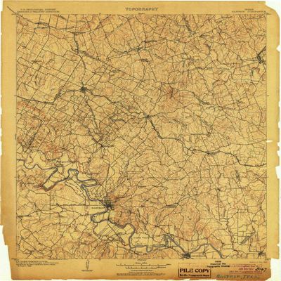 YellowMaps Bastrop TX topo map, 1:125000 Scale, 30 X 30 Minute, Historical, 1904, 20.1 x 17.1 in - Tyvek