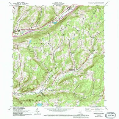 YellowMaps Charlotteville NY topo map, 1:24000 Scale, 7.5 X 7.5 Minute, Historical, 1943, Updated 1994, 26.9 x 22 in - Polypropylene