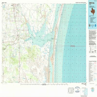 YellowMaps Baffin Bay TX topo map, 1:100000 Scale, 30 X 60 Minute, Historical, 1984, Updated 1984, 26.9 x 45.1 in - Polypropylene