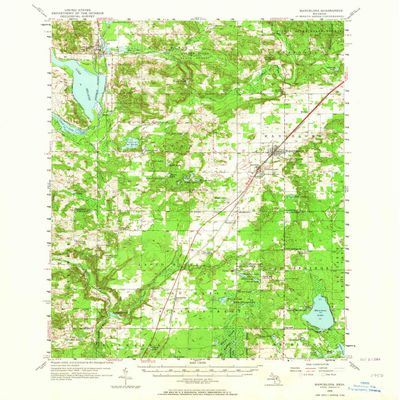 YellowMaps Mancelona MI topo map, 1:62500 Scale, 15 X 15 Minute, Historical, 1956, Updated 1964, 20.8 x 17 in - Tyvek