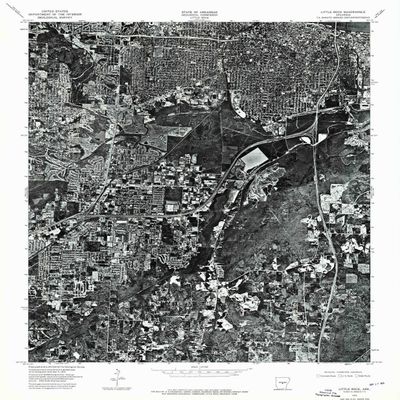 YellowMaps Little Rock AR topo map, 1:24000 Scale, 7.5 X 7.5 Minute, Historical, 1975, Updated 1976, 26.7 x 22 in - Polypropylene