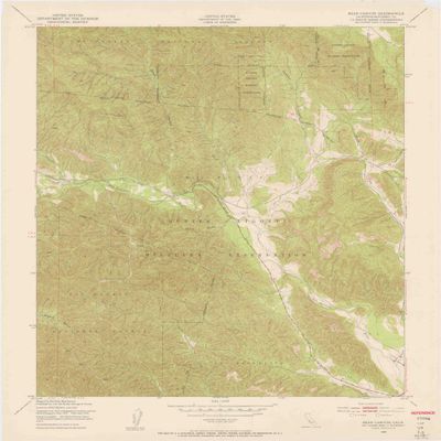 YellowMaps Bear Canyon CA topo map, 1:24000 Scale, 7.5 X 7.5 Minute, Historical, 1949, Updated 1955, 27.2 x 22.2 in - Tyvek