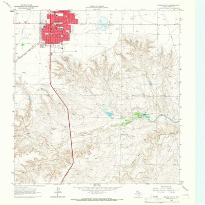 YellowMaps Dumas South TX topo map, 1:24000 Scale, 7.5 X 7.5 Minute, Historical, 1965, Updated 1966, 27 x 23 in - Polypropylene