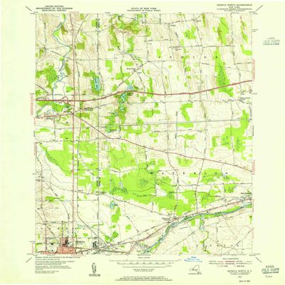 YellowMaps Geneva North NY topo map, 1:24000 Scale, 7.5 X 7.5 Minute, Historical, 1953, Updated 1955, 26.9 x 22 in - Tyvek