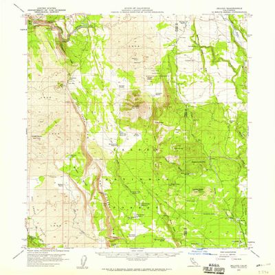 Jellico CA topo map, 1:62500 Scale, 15 X 15 Minute, Historical, 1957, Updated 1959, 20.7 x 16.6 in - Tyvek