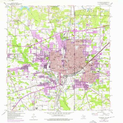 YellowMaps Texarkana TX topo map, 1:24000 Scale, 7.5 X 7.5 Minute, Historical, 1954, Updated 1976, 26.9 x 23 in - Tyvek