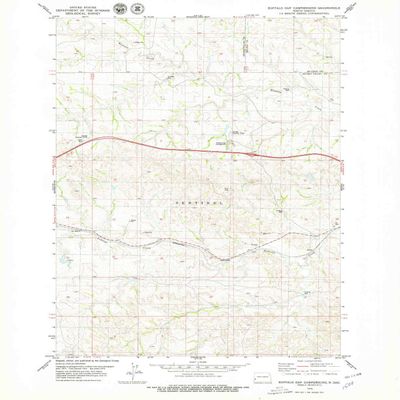 YellowMaps Buffalo Gap Campground ND topo map, 1:24000 Scale, 7.5 X 7.5 Minute, Historical, 1979, Updated 1979, 27.1 x 22.1 in - Polypropylene