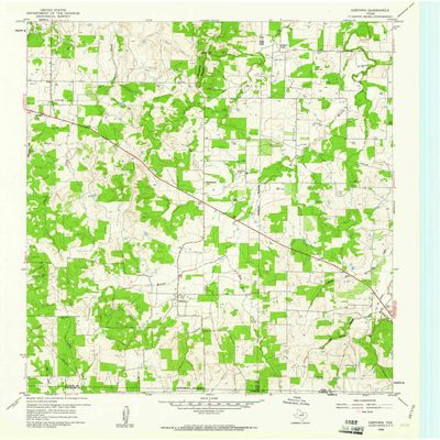 YellowMaps Gibtown TX topo map, 1:24000 Scale, 7.5 X 7.5 Minute, Historical, 1960, Updated 1961, 26.9 x 23.1 in - Polypropylene