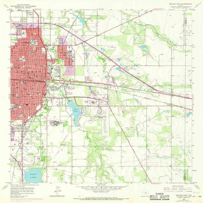YellowMaps Abilene East TX topo map, 1:24000 Scale, 7.5 X 7.5 Minute, Historical, 1957, Updated 1968, 26.8 x 21.6 in - Tyvek