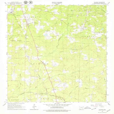 YellowMaps Calhoun AR topo map, 1:24000 Scale, 7.5 X 7.5 Minute, Historical, 1966, Updated 1979, 26.8 x 22 in - Polypropylene