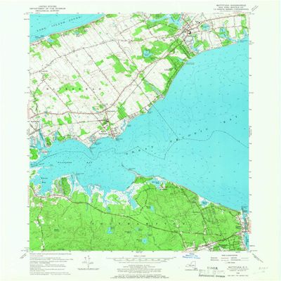 YellowMaps Mattituck NY topo map, 1:24000 Scale, 7.5 X 7.5 Minute, Historical, 1956, Updated 1966, 27 x 22.1 in - Polypropylene