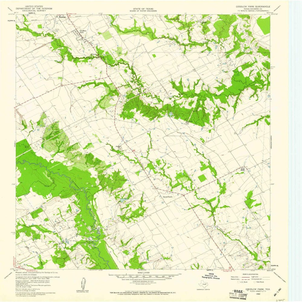 Goodlow Park TX topo map, 1:24000 Scale, 7.5 X 7.5 Minute, Historical, 1960, Updated 1961, 26.9 x 23 in - Polypropylene