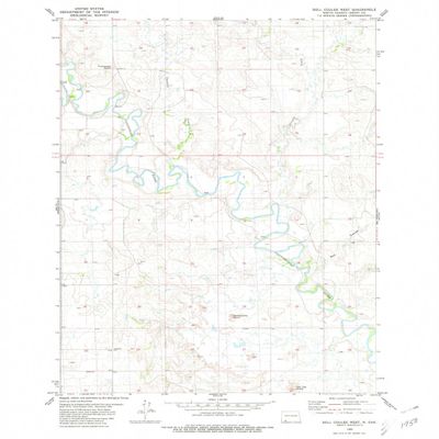 Bell Coulee West ND topo map, 1:24000 Scale, 7.5 X 7.5 Minute, Historical, 1980, Updated 1980, 26.9 x 22.1 in - Polypropylene