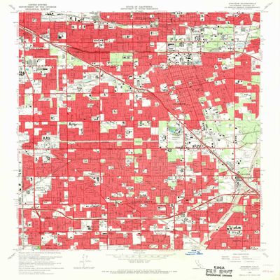 YellowMaps Anaheim CA topo map, 1:24000 Scale, 7.5 X 7.5 Minute, Historical, 1965, Updated 1967, 26.9 x 22 in - Polypropylene