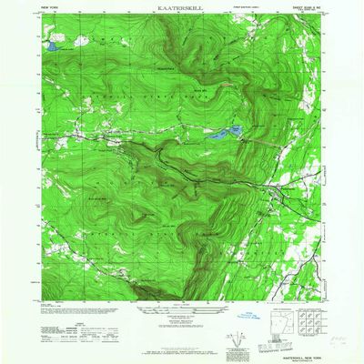 YellowMaps Kaaterskill NY topo map, 1:24000 Scale, 7.5 X 7.5 Minute, Historical, 1946, Updated 1968, 28.8 x 22 in - Polypropylene